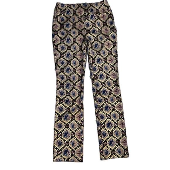 Soft Surroundings Moroccan Print Metallic Gold Accent Ponte Pants NEW Size XS - Picture 2 of 8